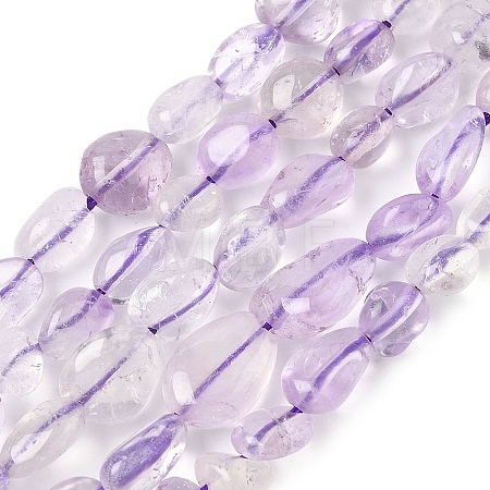 Natural Light Amethyst Nuggets Beads Strands G-J335-11-1