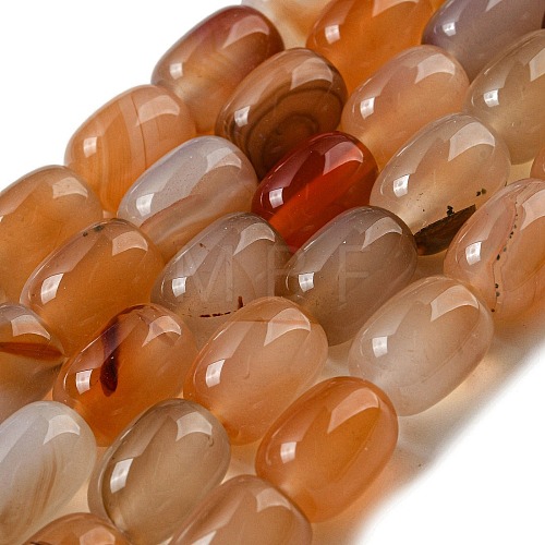 Natural Banded Agate/Striped Agate Beads Strands G-A223-D12-01D-1