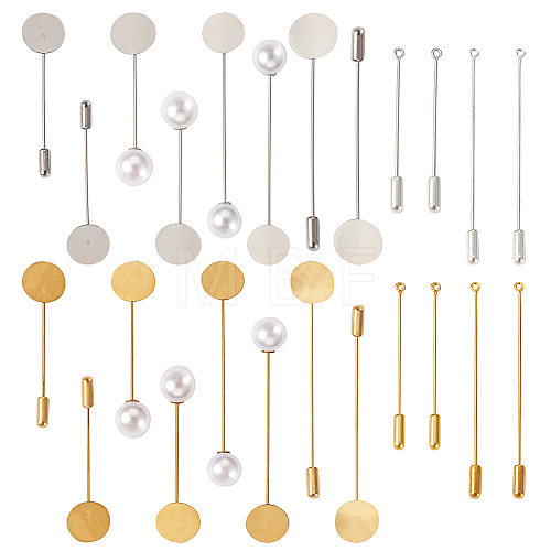 60 Sets 12 Style Brass Stick Lapel Pins KK-TA0001-25-1