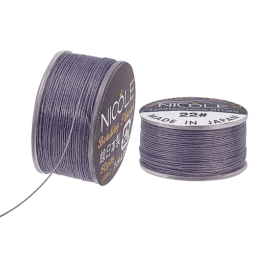 Nylon Beading Thread NWIR-WH0005-10F-1