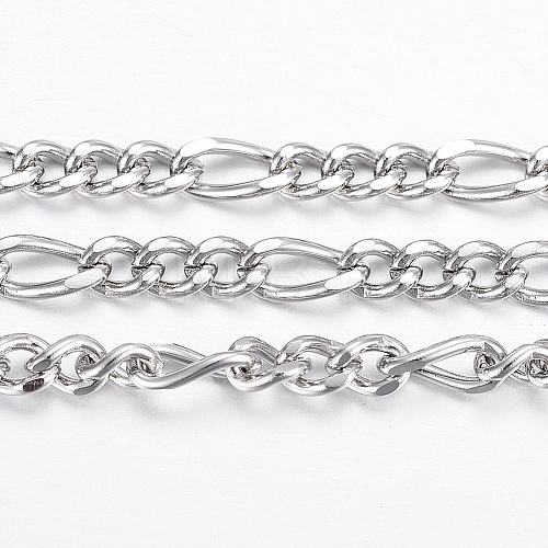 304 Stainless Steel Figaro Chains CHS-H016-04P-20M-1