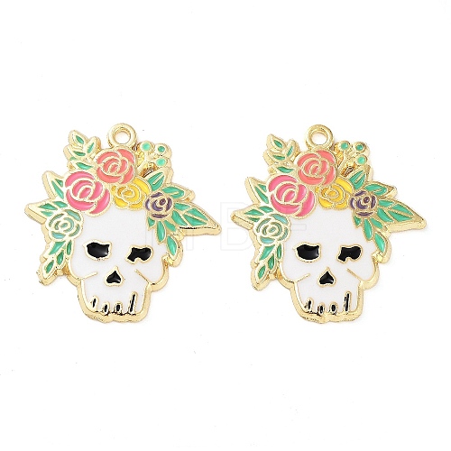 Halloween Theme Rack Plating Alloy Enamel Pendants FIND-Q099-02A-G-1