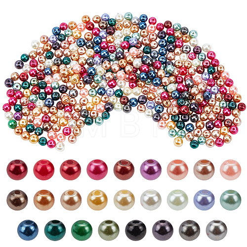 Glass Pearl Beads HY-PH0008-4mm-01M-1
