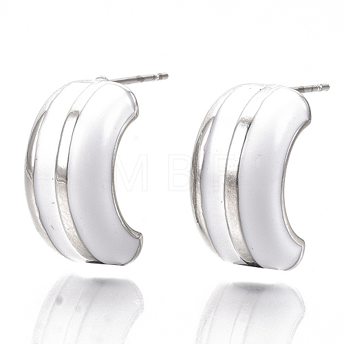 Alloy Enamel Stud Earring EJEW-N012-06P-1