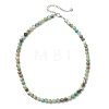 6.5MM Round Natural Green Line Jasper Beaded Necklaces for Women NJEW-JN05960-3