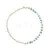 Handmade Synthetic Turquoise Chip Beads & 304 Stainless Steel Paperclip Chain Necklaces NJEW-JN05499-02-1