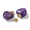 Natural Amethyst Perfume Bottle Pendants G-Z039-03G-03-2