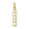 Brass Micro Pave Clear Cubic Zirconia Pendants KK-I476-01G-I-1