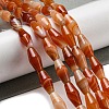 Natural Red Striped Agate/Banded Agate Beads Strands G-A223-A05-01-2