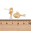 Brass Micro Pave Clear Cubic Zirconia Teardrop Stud Earring Findings KK-H524-07G-3