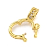 Rack Plating Round Ring Brass Micro Pave Clear Cubic Zirconia Twister Clasps KK-F876-07G-01-2