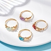 4Pcs 4 Styles Natural Gemstone Finger Rings RJEW-TA00226-1