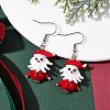 Christmas Theme Glass Dangle Earrings EJEW-TA00475-01-2