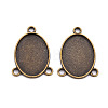 Tibetan Style Alloy Cabochon Connector Settings LS-S-TIBE-Q079-18x25-AB-2