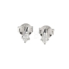 925 Sterling Silver Clear Cubic Zirconia Stud Earrings EJEW-Q032-01F-P-4