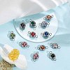 24Pcs 12 Colors 304 Stainless Steel Rhinestone Connector Charms STAS-SC0004-34-4