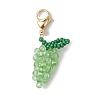 Glass Seed Beaded Grape Pendant Decoration HJEW-MZ00158-04-2