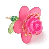 Glass Seed Beaded Rose Flower Pendants PALLOY-MZ01231-01-3