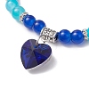 Baking Paint Imitation Jade Glass Round Beaded Charm Bracelets BJEW-JB11737-01-3