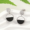 304 Stainless Steel Plastic Dangle Stud Earrings EJEW-Z089-16P-2