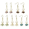 Natural Mixed Stone & Natural Cultured Freshwater Pearl Beads Dangle Earrings EJEW-JE06984-2