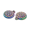 Ion Plating(IP) 304 Stainless Steel Pendants Rhinestone Settings STAS-B032-27MC-3