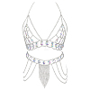 1Pc Alloy with Acrylic Chest Chains and 1Pc Skirt Waist Belly Body Chain for Sexy Bikini AJEW-GA0010-47-1