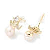 Natural Pearl Ear Studs EJEW-P285-05G-2