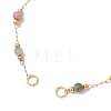 Handmade 3MM Faceted Round Gemstone Beads & 316 Stainless Steel Round Link Chain Bracelet Making AJEW-JB01553-3