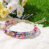 Rondelle Glass Seed Bead Braided Bead Bracelets WP2117-2