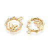 Brass Micro Pave Cubic Zirconia Pendants X1-KK-N263-78C-G-2