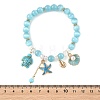 Summer Cat Eye Round Bead Stretch Bracelets BJEW-TA00750-4