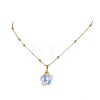 Clear AB Glass Faceted Pendant Brass Round Ball Cable Chain Necklaces for Women NJEW-JN05640-01-2