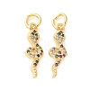 Brass Micro Pave Cubic Zirconia Charms KK-U056-35G-1