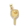 Rack Plating Brass Micro Pave Cubic Zirconia Pendants X-KK-Z079-02G-1