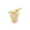 Brass Micro Pave Clear Cubic Zirconia Pendants KK-L225-019G-2