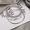 3Pcs Alloy Snake Chain Bracelets & Oval Link Chain Bracelets & Bangles Set WGF0598-02-1