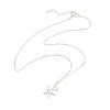Ocean 304 Stainless Steel Starfish & Natural Pearl Pendant Necklaces for Women NJEW-JN06090-3