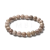 Natural Maifanite/Maifan Stone Bead Stretch Bracelets X-BJEW-K212-B-044-4