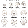 100Pcs 10 Styles Steampunk Theme Tibetan Style Alloy Gear Cog Pendants TIBEP-CJ0001-55-3