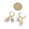 Brass Shell Shape Hoop Earrings EJEW-JE06747-01-4
