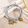 304 Stainless Steel Enamel & Resin Charms Bracelets BJEW-B170-01G-04-1