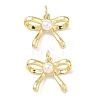 Brass ABS Imitation Pearl Pendants KK-P349-16G-1