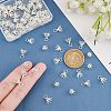 80Pcs Flower Rack Plating Brass Filigree Bead Cap Pendant Bails KK-FH0003-48-3