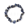 Natural Gemstone & Non-magnetic Synthetic Hematite Beaded Stretch Bracelets BJEW-JB14009-4