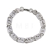 304 Stainless Steel Mariner Hollow Cross Link Chain Bracelets BJEW-B078-64P-01-1