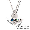 Hollow Out Brass Clear Cubic Zirconia Butterfly Pendant Necklaces QX3520-2-2