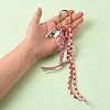 Natural Freshwater Shell with Polyester & Spandex Cord Pendant Decorations HJEW-YW00479-5