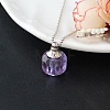 Medium Purple Glass Perfume Bottle Pendant Necklaces PW-WGF3857-01-1