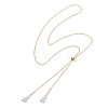 Adjustable Brass Cable Chain Lariat Necklaces NJEW-TA00229-3